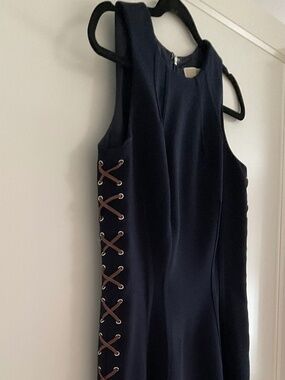 Mickael Kors Navy dress with leather